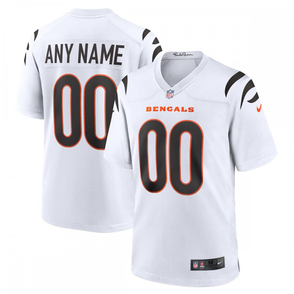 Cincinnati Bengals Nike Game Custom Jersey - White-GridironStore